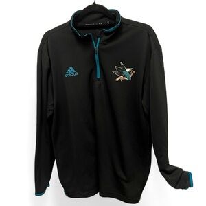 Adidas NHL San Jose Sharks Officially Licensed 1/4 Zip Pullover Large